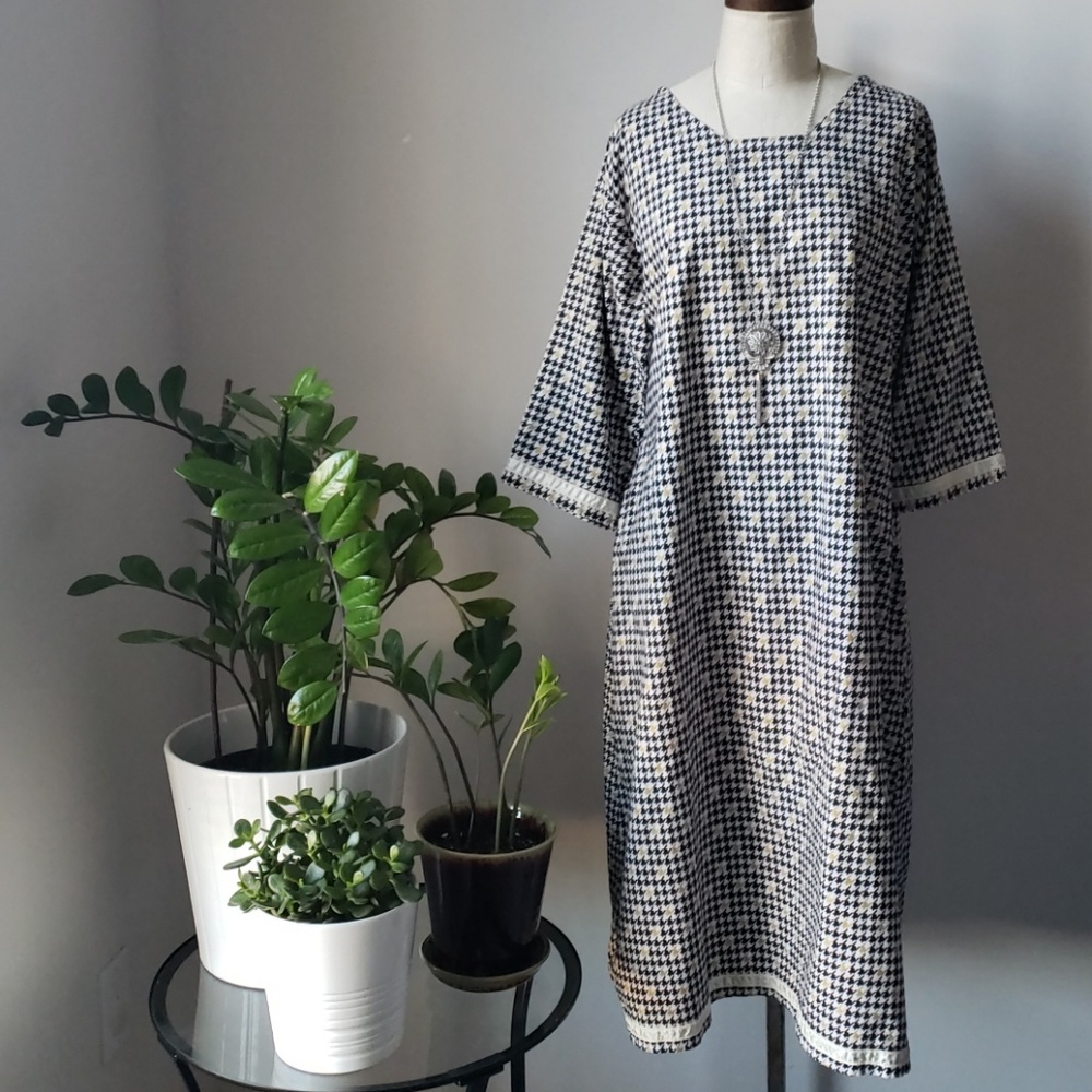 Handmade Houndstooth Midi/Maxi Dress